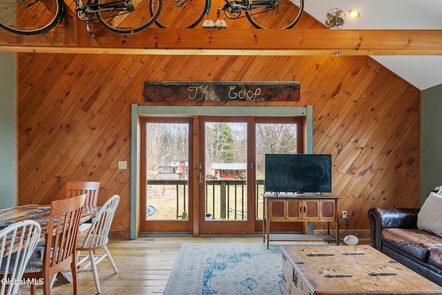34 Old New Salem Rd, New Scotland, NY 12186 - living area with wood walls and light wood finished floors