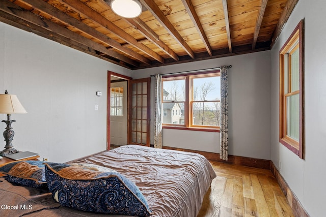 34 Old New Salem Rd, New Scotland, NY 12186 - bedroom with a wooden ceiling with exposed beams and hardwood / wood-style flooring