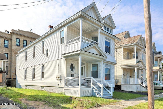 421 Summit Ave, Schenectady, NY 12307 - view of front of property with a porch and a chimney