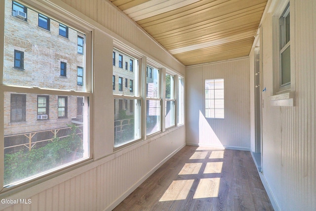 421 Summit Ave, Schenectady, NY 12307 - unfurnished sunroom with wood finished floors and wood ceiling