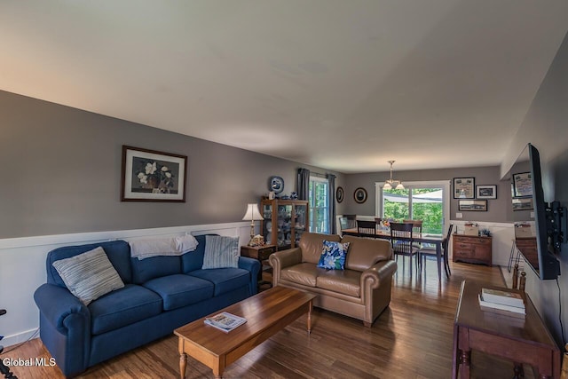 54 S Whitney Rd, Stillwater, NY 12866 - living room with wood finished floors and a chandelier