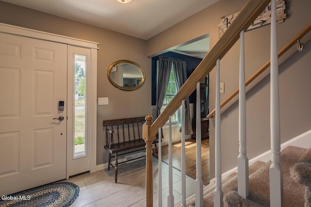 54 S Whitney Rd, Stillwater, NY 12866 - entryway with stairway, plenty of natural light, and light tile patterned floors