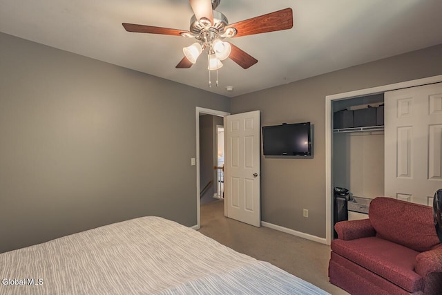 54 S Whitney Rd, Stillwater, NY 12866 - bedroom featuring carpet, a closet, and a ceiling fan