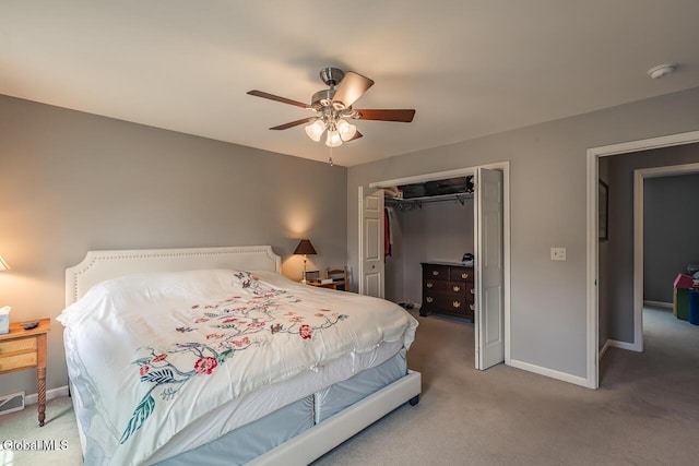 54 S Whitney Rd, Stillwater, NY 12866 - bedroom with carpet, a closet, and ceiling fan