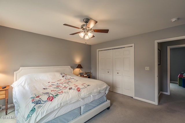 54 S Whitney Rd, Stillwater, NY 12866 - carpeted bedroom with a closet and a ceiling fan