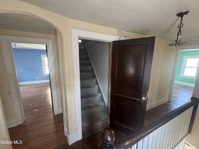 261 Altamont Ave, Schenectady, NY 12304 - staircase featuring wood finished floors and arched walkways