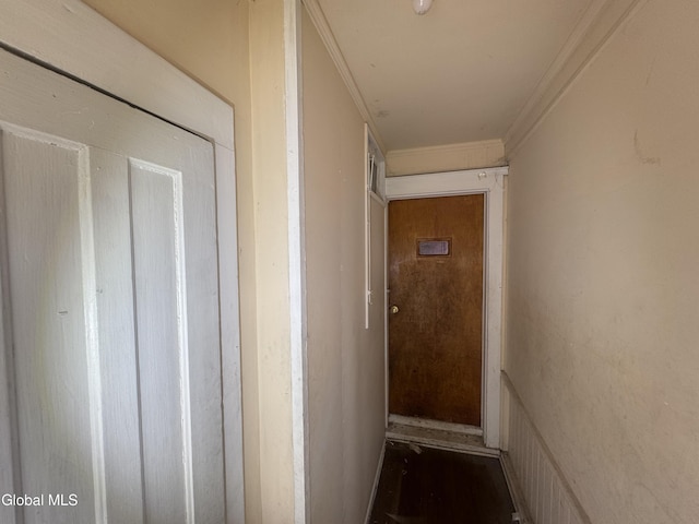 261 Altamont Ave, Schenectady, NY 12304 - hallway featuring ornamental molding and wood finished floors