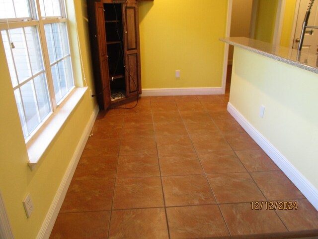 hall with tile patterned flooring and a wealth of natural light