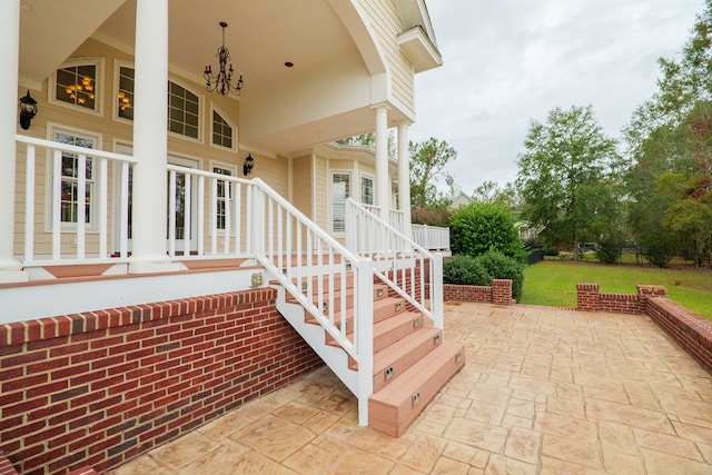 view of patio with a porch