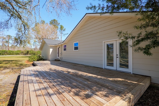 deck featuring french doors