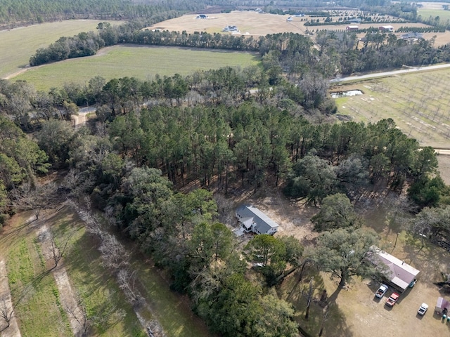 drone / aerial view with a rural view