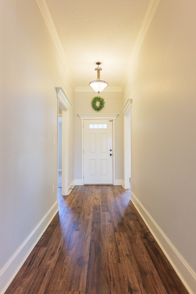 3982 Karaline Cir, Valdosta, GA 31605 - doorway with crown molding and dark wood-style flooring