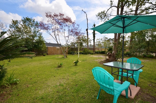 view of yard with fence