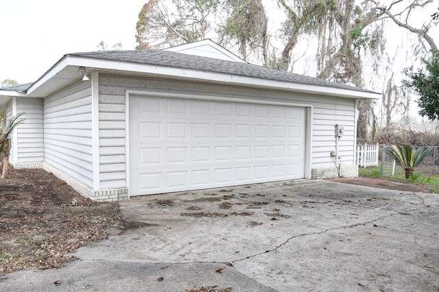 view of garage