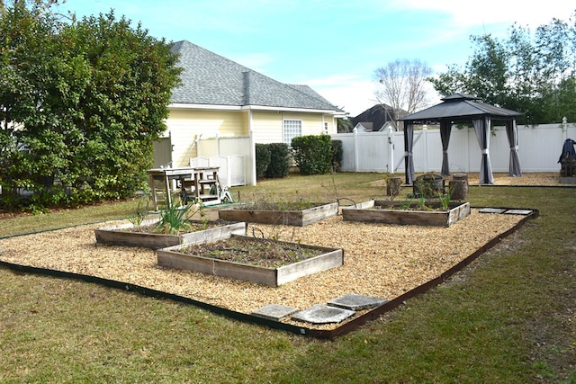 view of yard featuring a gazebo