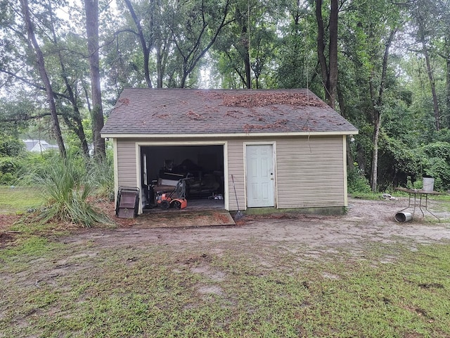 view of garage