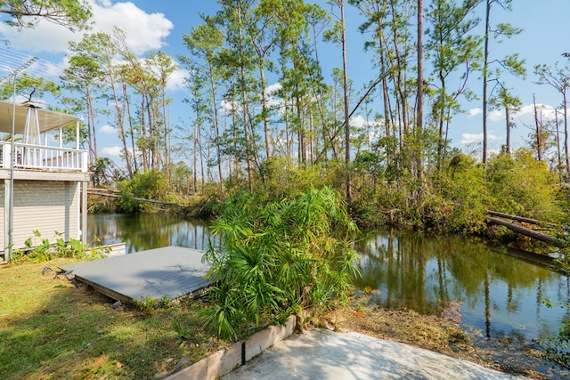 water view with a dock