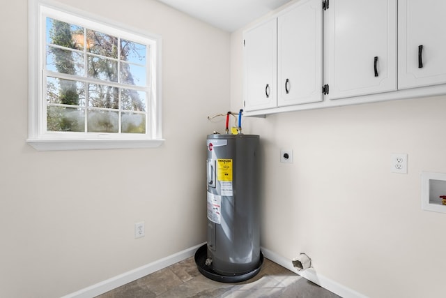 utility room with electric water heater