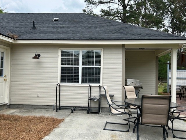 view of patio featuring outdoor dining space