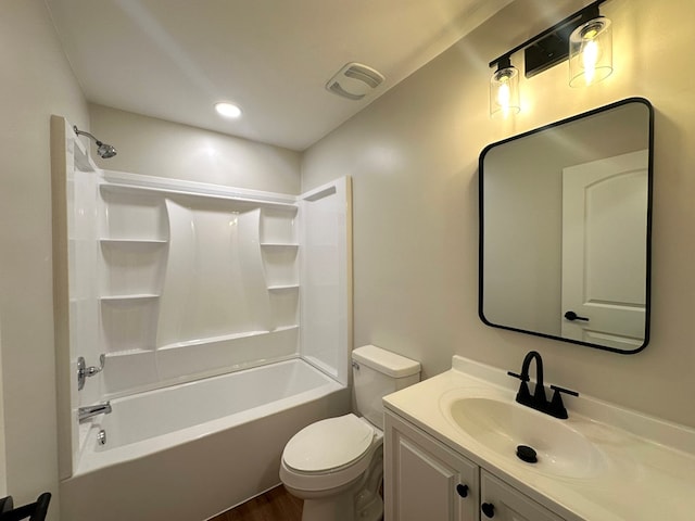 804 S Forrest Ave, Adel, GA 31620 - bathroom featuring vanity, washtub / shower combination, wood finished floors, and recessed lighting