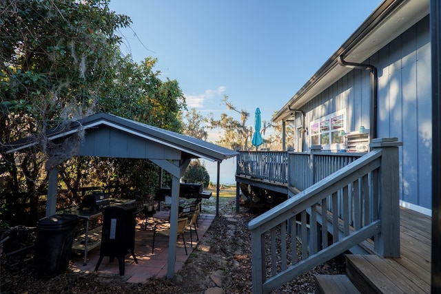 view of yard with a wooden deck