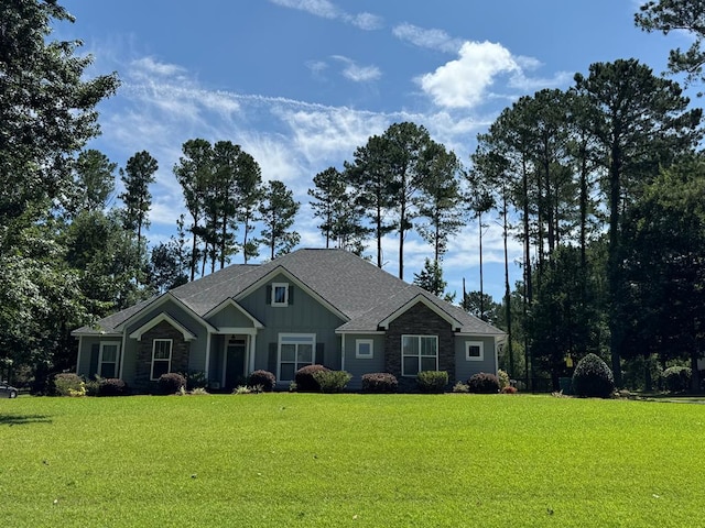 5029 Falling Spgs, Valdosta, GA 31602 - craftsman inspired home with a front yard, board and batten siding, and stone siding