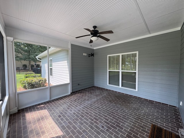5029 Falling Spgs, Valdosta, GA 31602 - unfurnished sunroom with ceiling fan and healthy amount of natural light