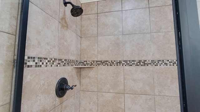 room details with a tile shower