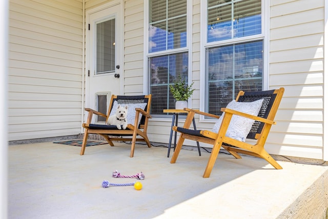 view of patio featuring a porch
