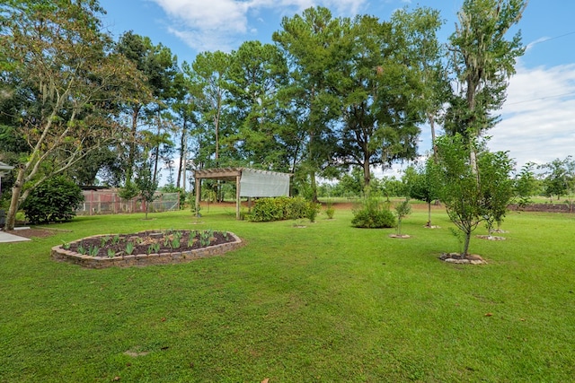 view of yard featuring a pergola