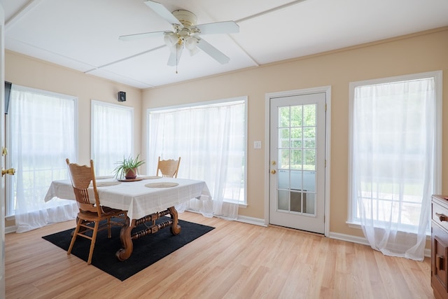 4600 Rustic Ridge Rd, Valdosta, GA 31602 - dining room featuring light wood-type flooring and a ceiling fan