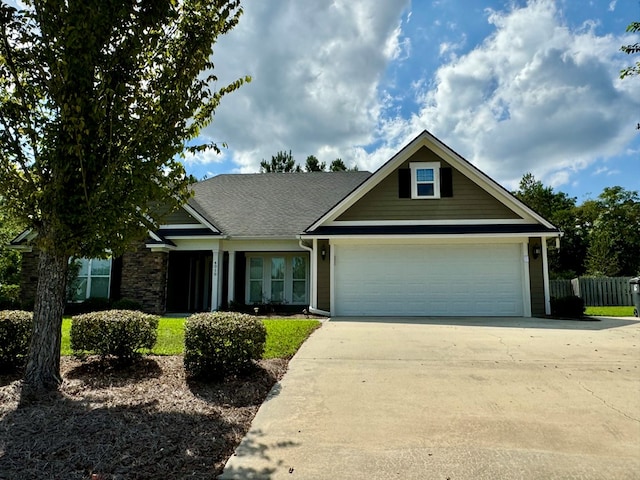 view of front of house with a garage