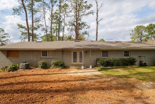 2205 Briarcliff Dr, Valdosta, GA 31602 - rear view of property with entry steps, cooling unit, french doors, and brick siding