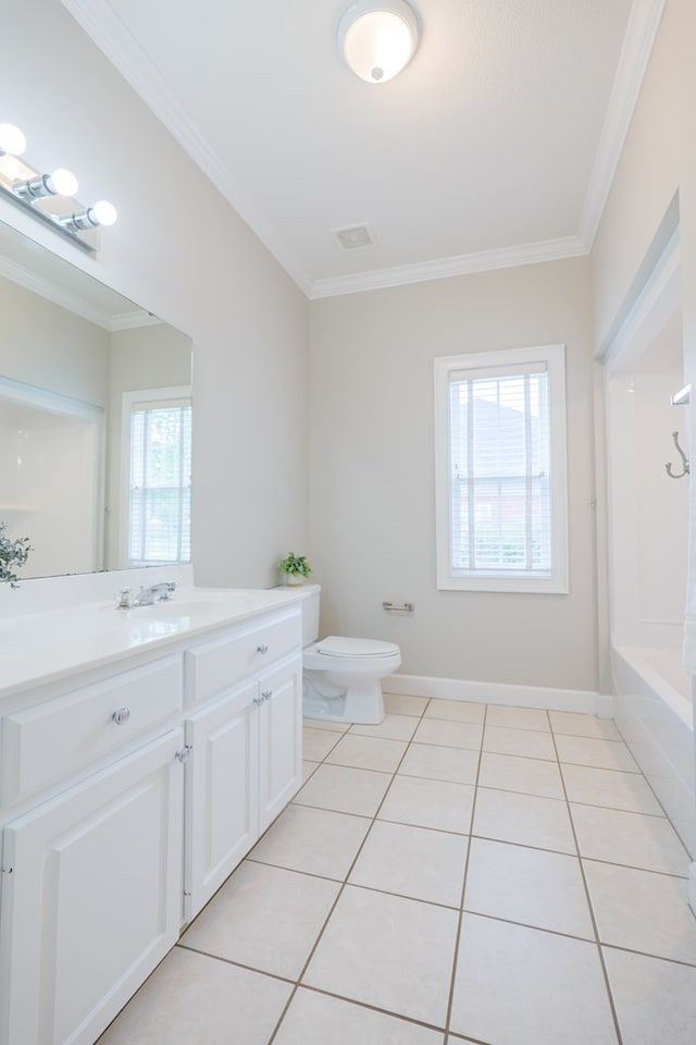 3532 Victoria Dr, Valdosta, GA 31602 - bathroom featuring vanity, crown molding, and tile patterned flooring