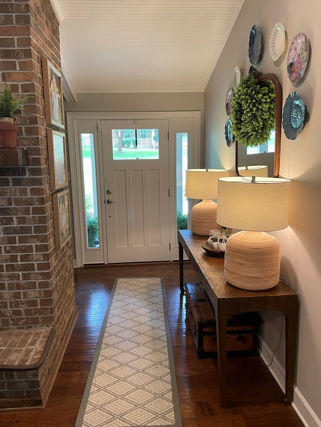 2406 Winding Way, Valdosta, GA 31602 - entrance foyer with wood finished floors, ornamental molding, and lofted ceiling