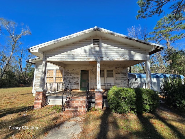 view of front of home with a porch