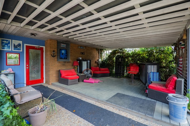 view of patio with an outdoor hangout area