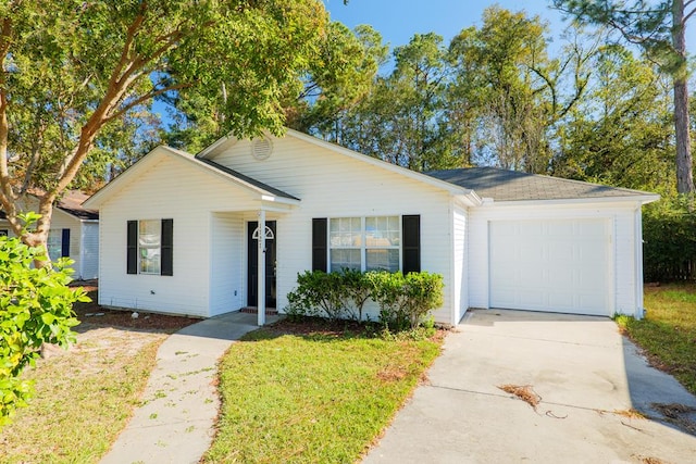 ranch-style home with a garage