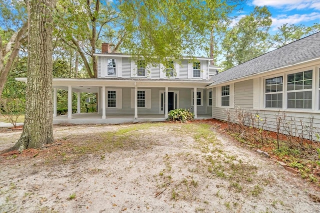 view of front of home with covered porch