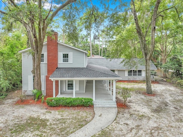 view of front of property with a porch