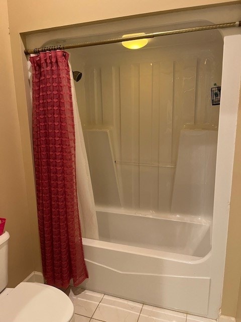 5054 Hammock Trl, Lake Park, GA 31636 - full bath with toilet, tile patterned floors, and shower / bath combination with curtain