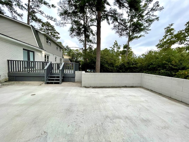 view of patio featuring a deck