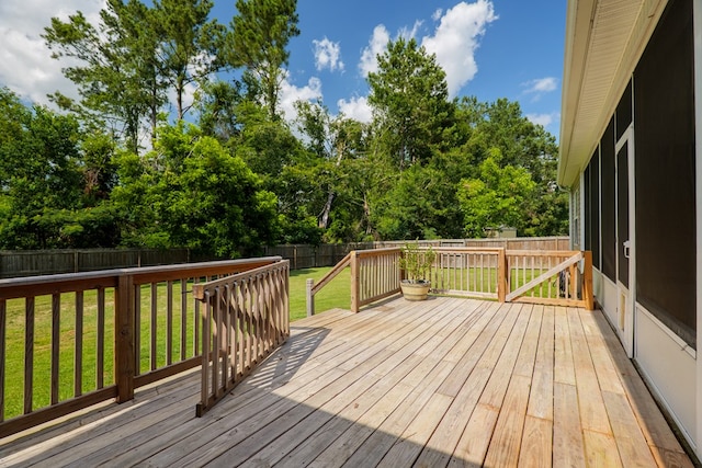 247 Harlee Ln, Ray City, GA 31645 - wooden deck with a fenced backyard and view of scattered trees