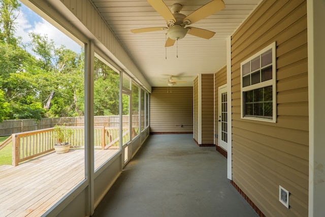 247 Harlee Ln, Ray City, GA 31645 - unfurnished sunroom with ceiling fan and french doors