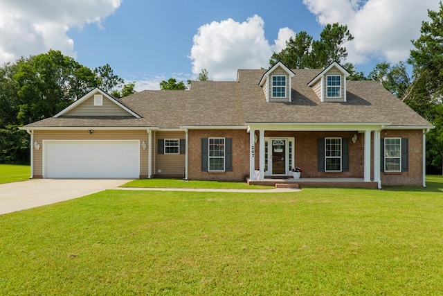 247 Harlee Ln, Ray City, GA 31645 - new england style home featuring an attached garage, a front lawn, concrete driveway, and a shingled roof