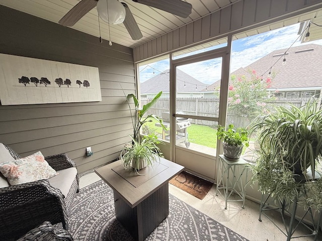 4172 Bright Crk, Hahira, GA 31632 - sunroom / solarium featuring a ceiling fan