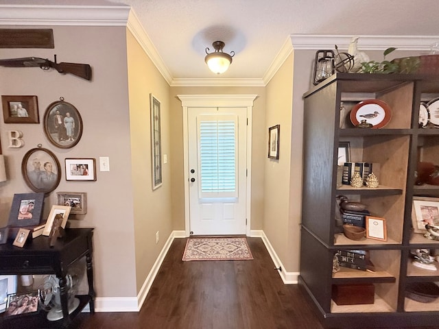 4172 Bright Crk, Hahira, GA 31632 - foyer with dark wood-style flooring and ornamental molding