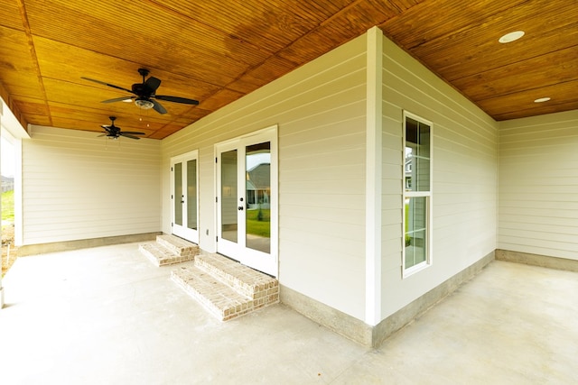 3061 Houser Way, Hahira, GA 31632 - view of patio / terrace featuring ceiling fan and french doors