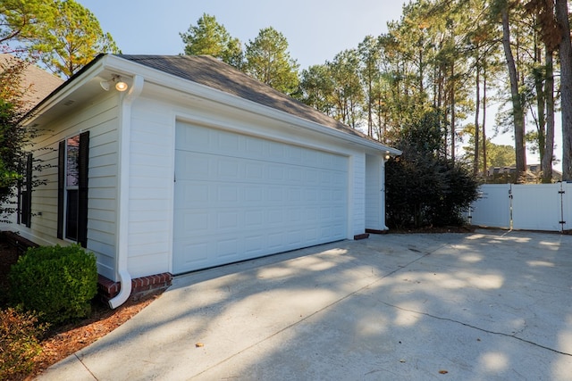 view of garage