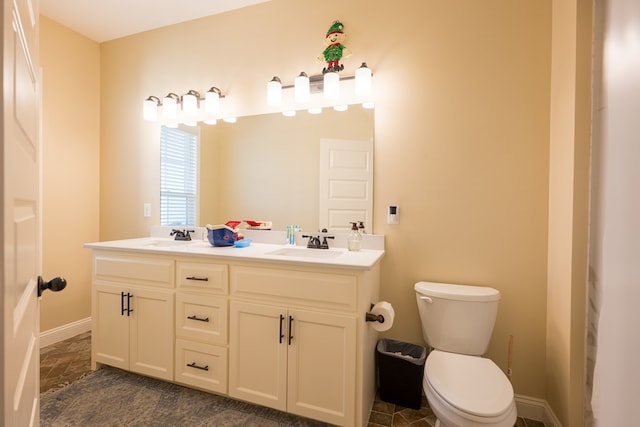 bathroom with toilet and vanity